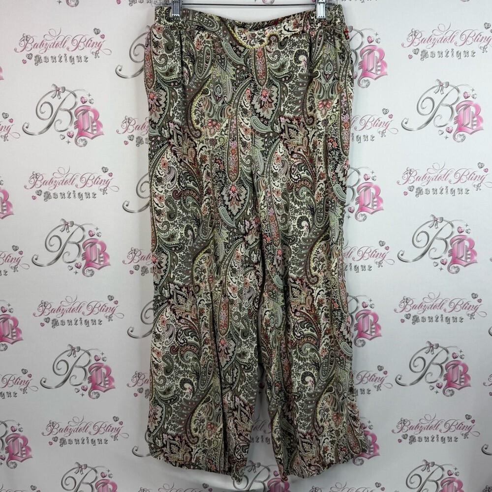 Soyaconcept pants flowy flare leg Paisley Print Wide-Leg Pants